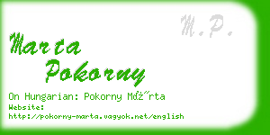 marta pokorny business card